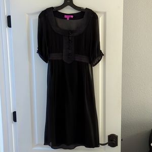 Black silk empire waist dress Calypso
